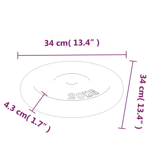 vidaXL Halterschijf 40 kg gietijzer