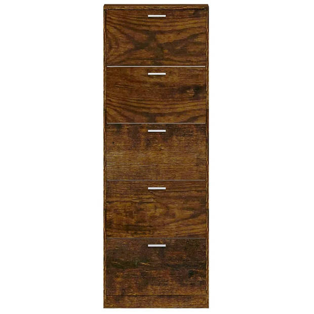 vidaXL Schoenenkast 59x17x169 cm bewerkt hout gerookt eikenkleurig