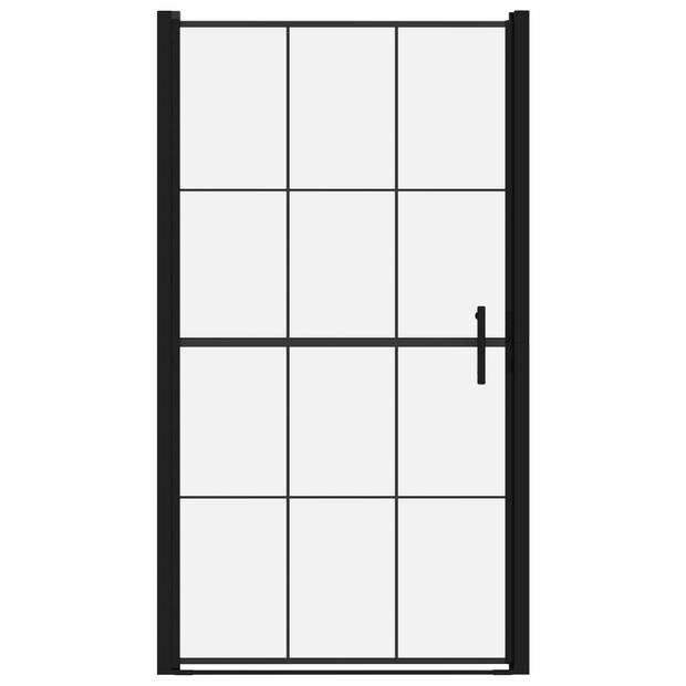 vidaXL Douchedeur 100x178 cm gehard glas zwart