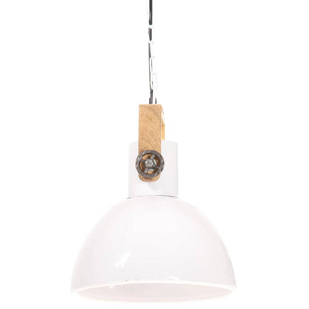 vidaXL Hanglamp industrieel rond 25 W E27 30 cm wit