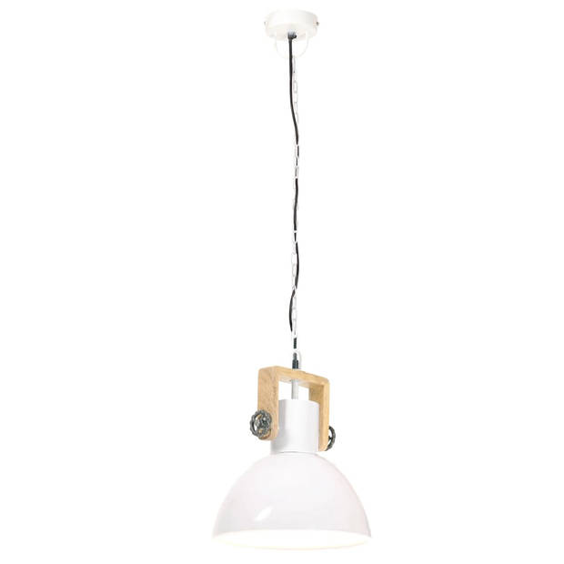 vidaXL Hanglamp industrieel rond 25 W E27 30 cm wit