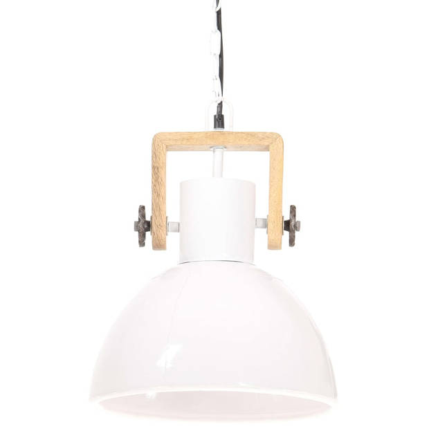 vidaXL Hanglamp industrieel rond 25 W E27 30 cm wit