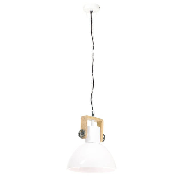 vidaXL Hanglamp industrieel rond 25 W E27 30 cm wit