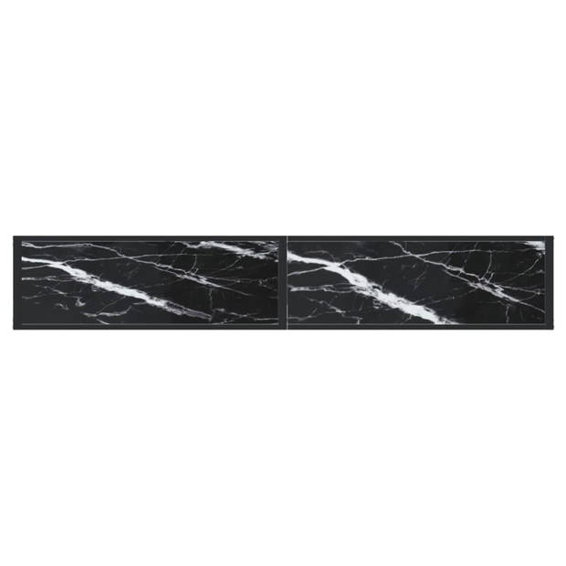 vidaXL Wandtafel 200x35x75,5 cm gehard glas zwartmarmerkleurig