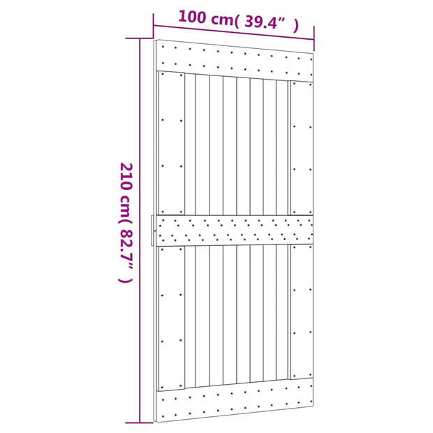 vidaXL Deur NARVIK 100x210 cm massief grenenhout