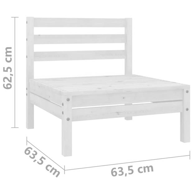 vidaXL Tuinbank 2-zits massief grenenhout wit