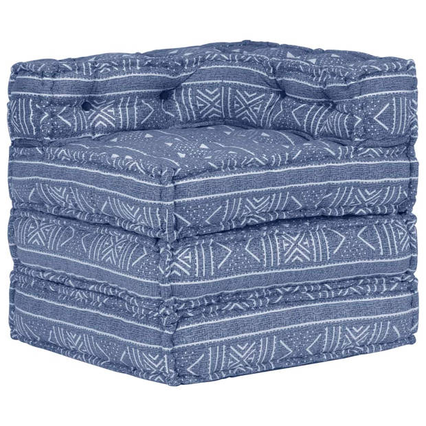 The Living Store modulaire hoekbank - 70 x 70 x 69 cm - indigo - 100% katoenen bekleding