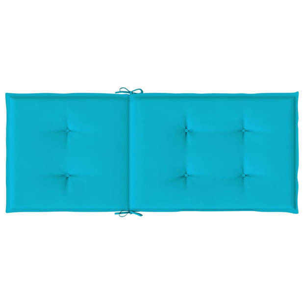 The Living Store Stoelkussen - turquoise - 120 x 50 x 3 cm - anti-slip - waterafstotend