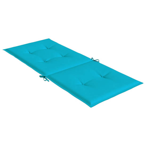 The Living Store Stoelkussen - turquoise - 120 x 50 x 3 cm - anti-slip - waterafstotend
