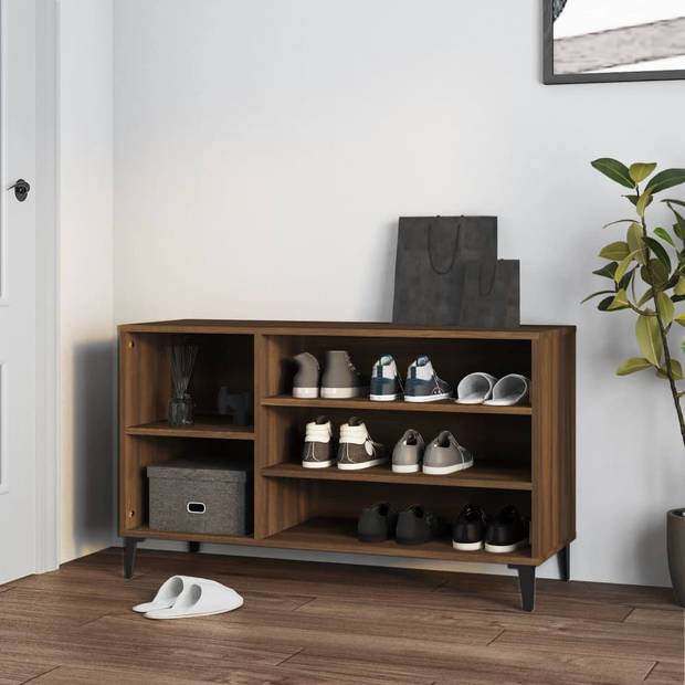 The Living Store Schoenenkast - Bruineiken - 102 x 36 x 60 cm - Stevig materiaal