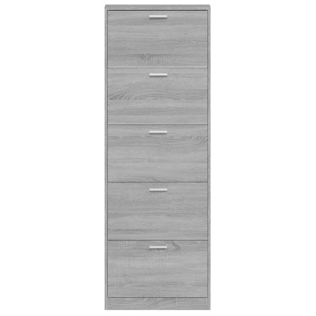 vidaXL Schoenenkast 59x17x169 cm bewerkt hout grijs sonoma eikenkleur