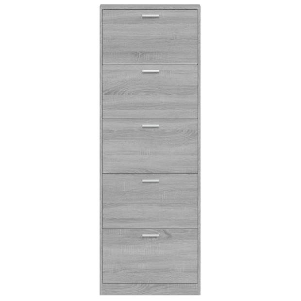 vidaXL Schoenenkast 59x17x169 cm bewerkt hout grijs sonoma eikenkleur