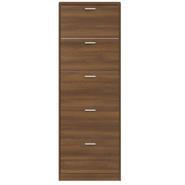 vidaXL Schoenenkast 59x17x169 cm bewerkt hout bruin eikenkleur