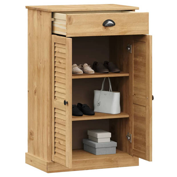 The Living Store VIGO Schoenenkast - 60 x 35 x 96 cm - Massief grenenhout