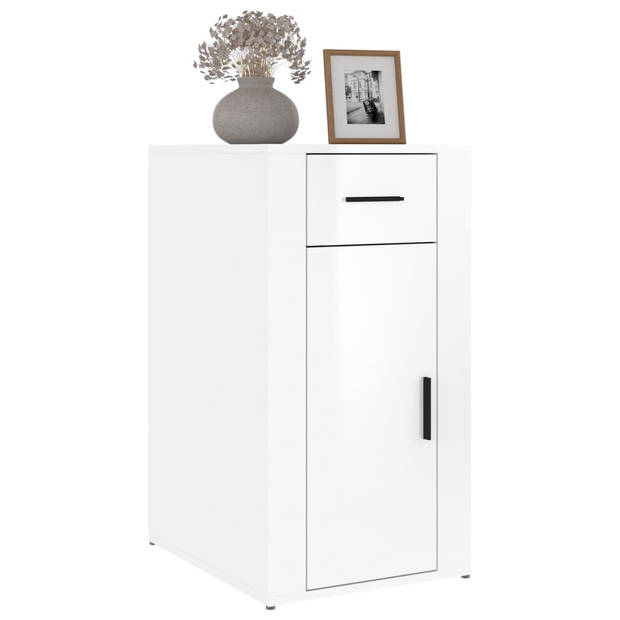 The Living Store Bureaukast - Hoogglans wit - 40 x 49 x 75 cm - Duurzaam materiaal