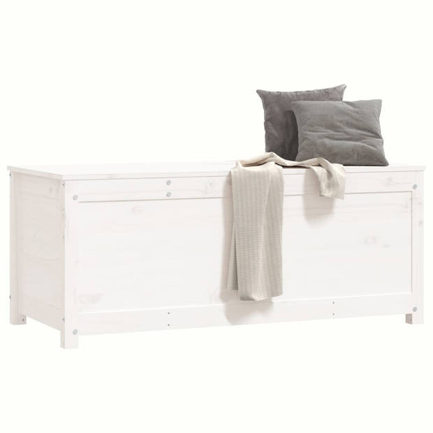 The Living Store Opbergdoos Massief Grenenhout - 110 x 50 x 45.5 cm - Wit