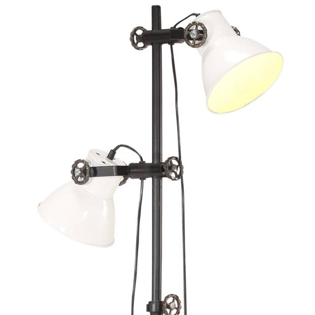 The Living Store Vloerlamp Industrial - Zwart en Wit - 28 x 160 cm - E27 fitting - Maximaal 25W