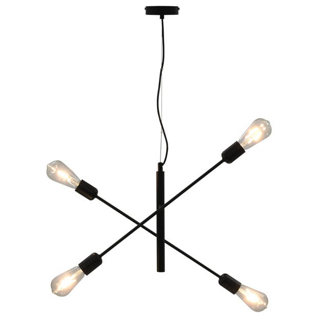 The Living Store Plafondlamp s - Plafondlamp - 60 x 28 x 100 cm - Zwart - E27 fitting