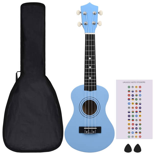 vidaXL Ukuleleset met tas voor kinderen sopraan 21'' blauw