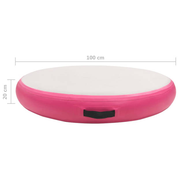 vidaXL Gymnastiekmat met pomp opblaasbaar 100x100x20 cm PVC roze