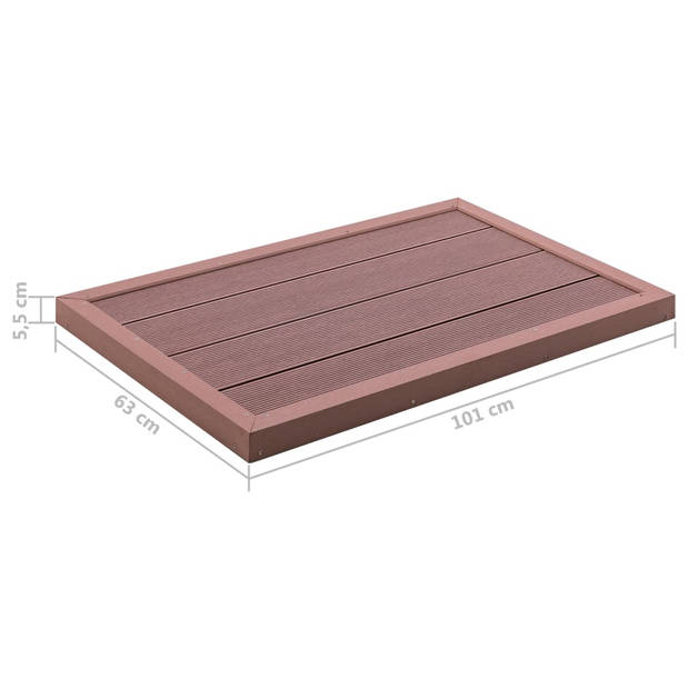 vidaXL Vloerelement voor solardouche 101x63x5,5 cm HKC bruin