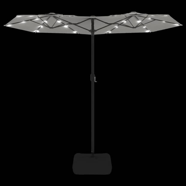 The Living Store Parasol Dubbel - Zandwit en Donkergrijs - 316x145x240 cm