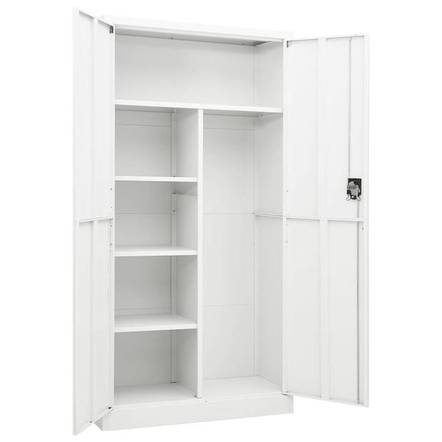 vidaXL Lockerkast 90x40x180 cm staal wit