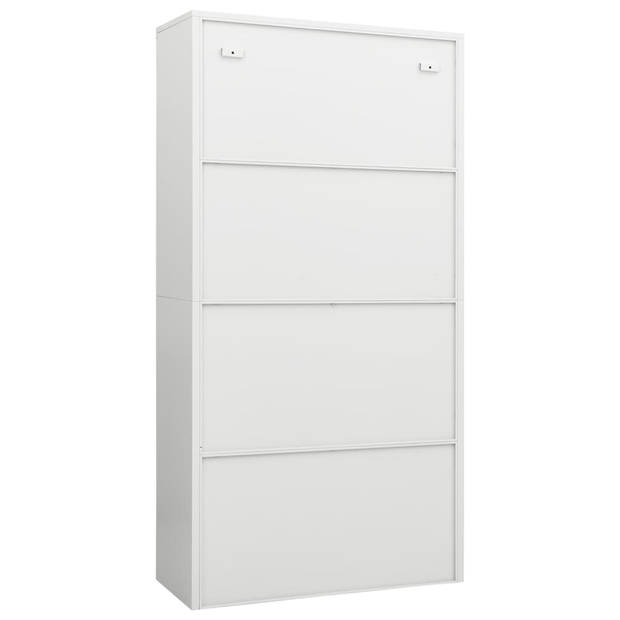 vidaXL Lockerkast 90x40x180 cm staal wit