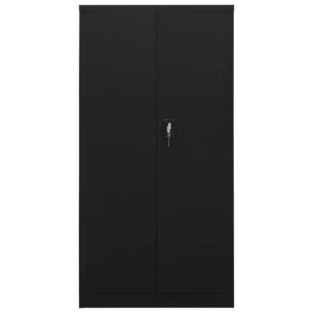 vidaXL Lockerkast 90x40x180 cm staal zwart