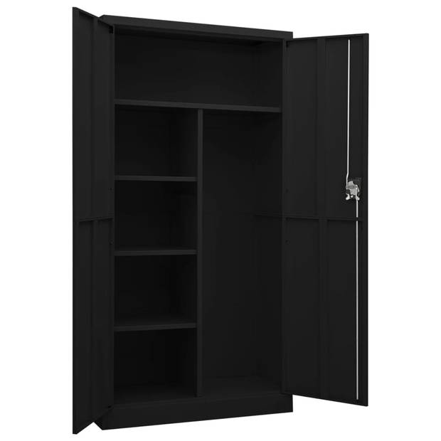 vidaXL Lockerkast 90x40x180 cm staal zwart