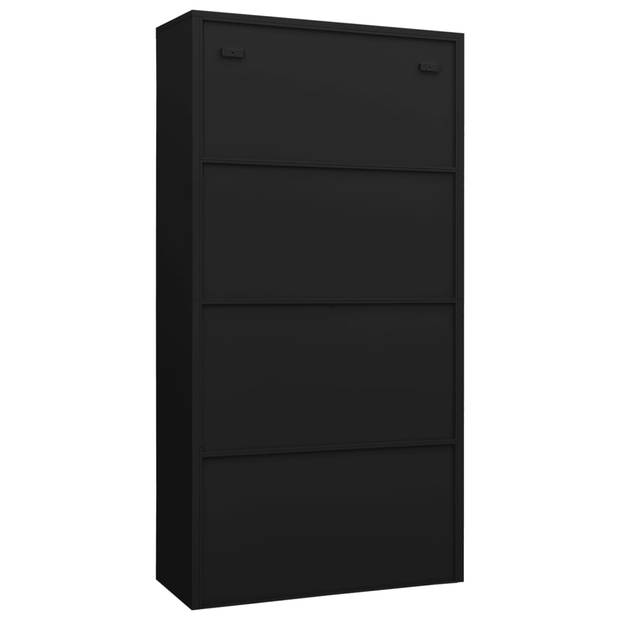 vidaXL Lockerkast 90x40x180 cm staal zwart