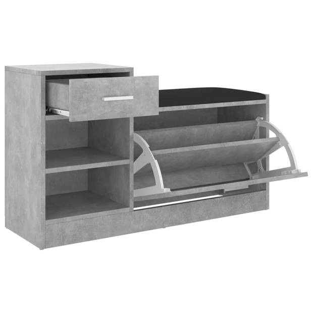 The Living Store Schoenenkast Betongrijs - 94.5 x 31 x 57 cm - Modern - Duurzaam