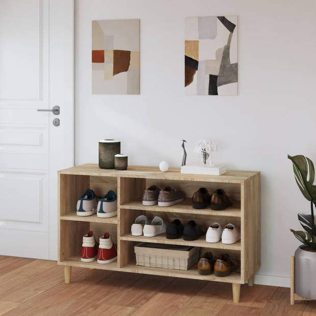 The Living Store Schoenenkast - Sonoma eiken - 102 x 36 x 60 cm - Stabiel materiaal