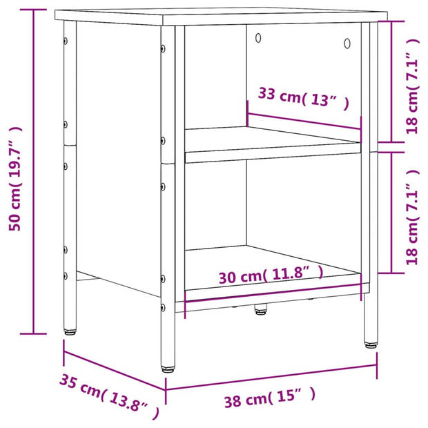 vidaXL Schoenenkast 38x35x50 cm bewerkt hout zwart