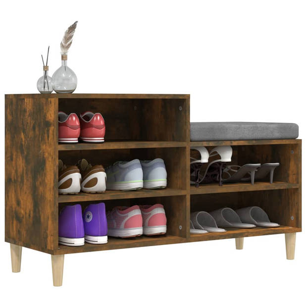 The Living Store Schoenenkast - Smoked Oak - 102 x 36 x 60 cm - Duurzaam bewerkt hout