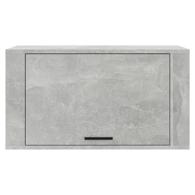 The Living Store Wand Gemonteerde Houten Schoenenkast - Betongrijs - 70 x 35 x 38 cm