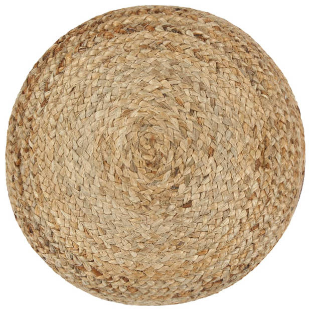 The Living Store Poef - Jute - 40 x 45 cm (ø x H) - Bruine streep