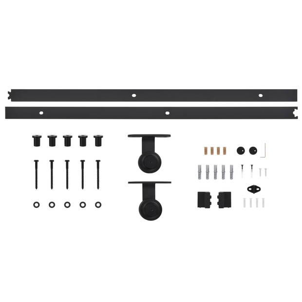 vidaXL Schuifdeur met beslag 102x205 cm aluminium en ESG-glas