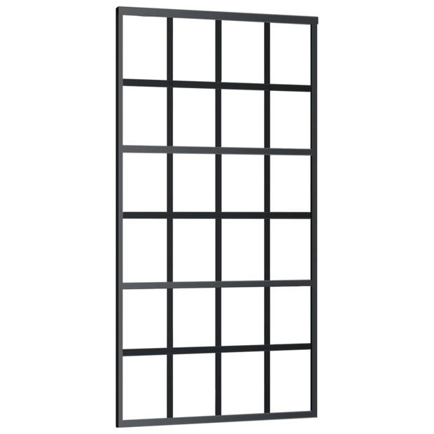 vidaXL Schuifdeur met beslag 102x205 cm aluminium en ESG-glas