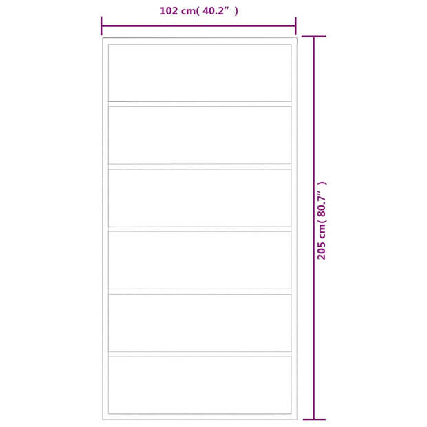 vidaXL Schuifdeur 102x205 cm ESG-glas en aluminium zwart