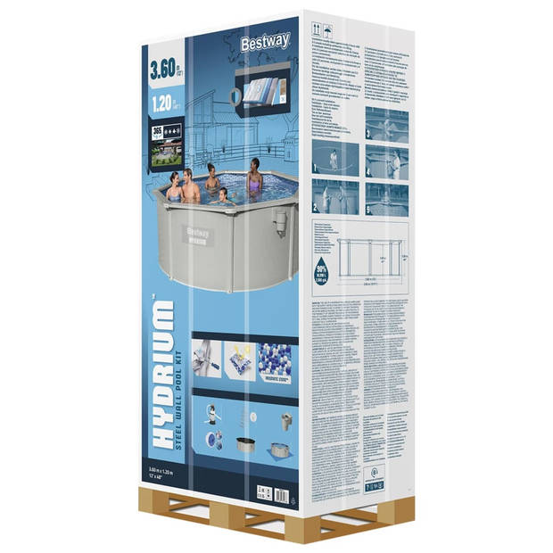 Bestway Framezwembad Hydrium bovengronds rond 360x120 cm