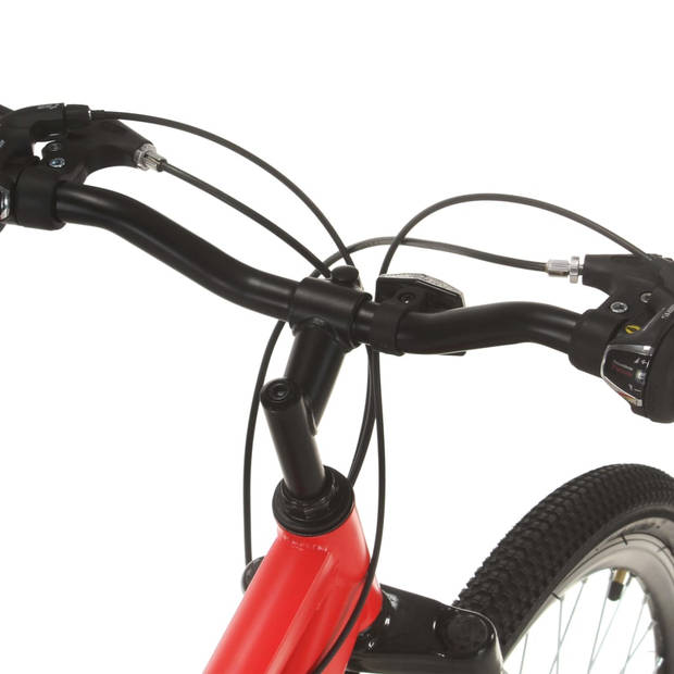 The Living Store Mountainbike MTB - 27.5 inch - Rood - Stalen frame - Aluminium velgen - 21 versnellingen -