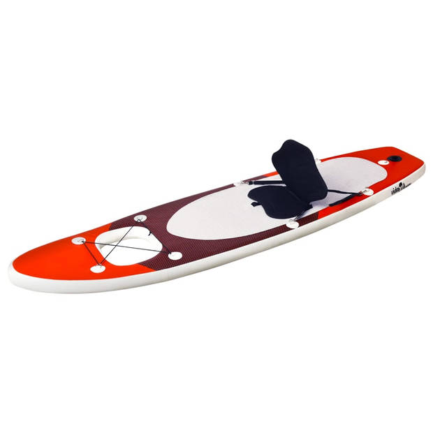 The Living Store Opblaasbaar Paddleboard - SUP Set - 300 x 76 x 10 cm - Rood - PVC
