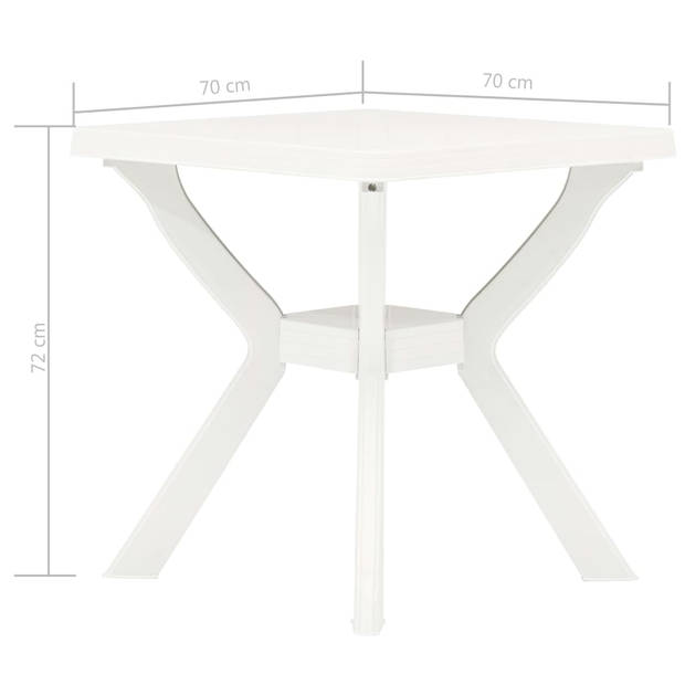 vidaXL Bistrotafel 70x70x72 cm kunststof wit