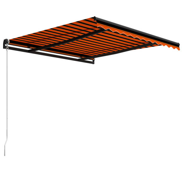 vidaXL Luifel handmatig uittrekbaar 300x250 cm oranje en bruin