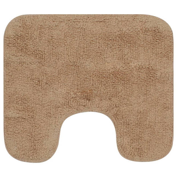 The Living Store Badmattenset - 100% Katoen - 63x93 cm - Anti-slip - Beige