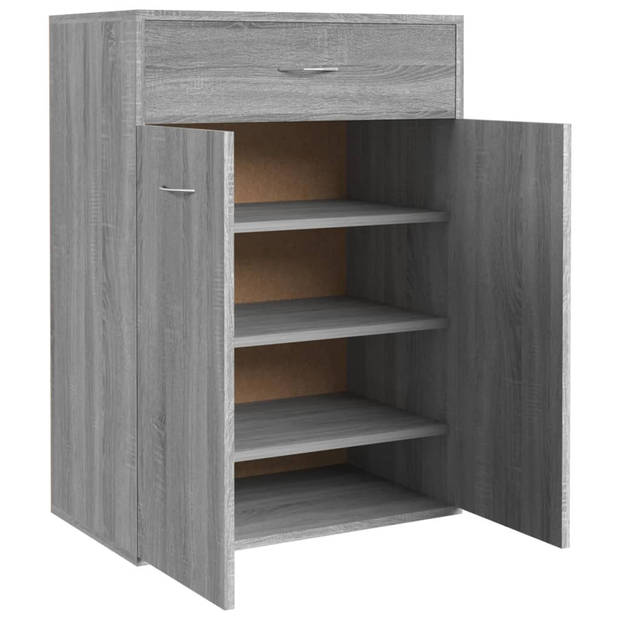 vidaXL Schoenenkast 60x35x84 cm bewerkt hout grijs sonoma