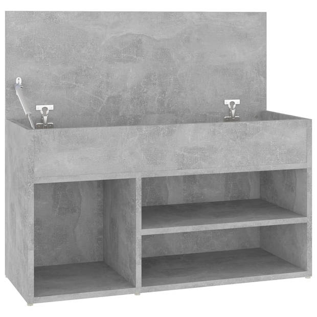 vidaXL Schoenenbank 80x30x45 cm bewerkt hout betongrijs