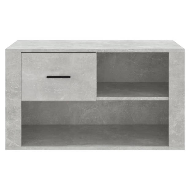 The Living Store Schoenenkast - Betongrijs - 80 x 35 x 45 cm - Voldoende opbergruimte