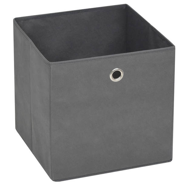 The Living Store Opvouwbare Opbergboxen - Grijs - 28 x 28 x 28 cm - Nonwoven stof